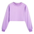 thumbnail image 1 of Hoodies for Girls Cropped Kids Boys Girls Long Sleeve Sport Sweatshirt Tops Basic Solid Color Purple Sizes 4-5 Girls Sweatshirt, 1 of 5