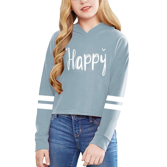 Hoodies for Girls Graphic Letter Print Pullovers Long Sleeve Soft Casual Tops with Trendy Designs