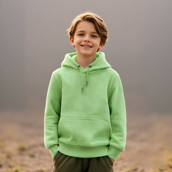 Hoodies for Girls Green Hoodie Casual Long Sleeve Sweatshirts Winter Clothes r Clothes for Girls 5-6 Years Boys Girls Fashion