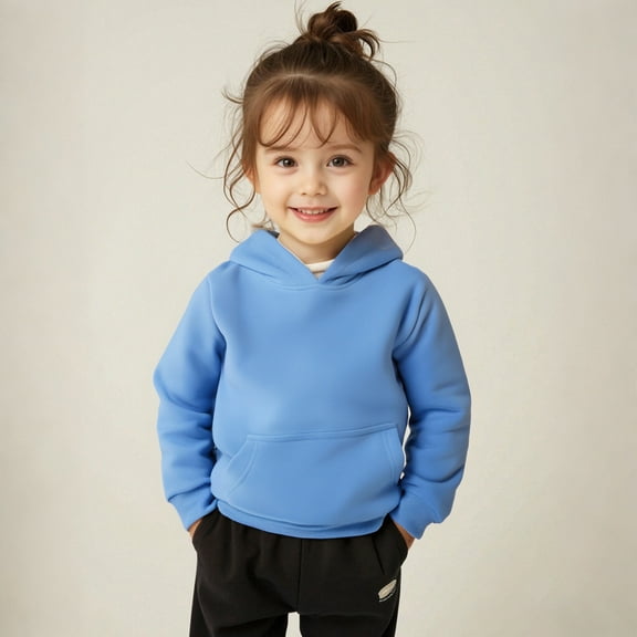 Hoodies for Girls Kids Blue Hoodie Casual Long Sleeve Hoodie Sweatershirt Pullover Winter Clothes Toddler Boy Clothes 4T