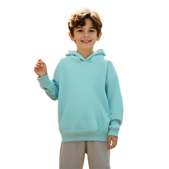 Hoodies for Girls Kids Blue Hoodie Long Sleeve Pullover Hoodie Sweatshirt Warm Fall Winter Clothes Boy Clothes 2-3 Years Boys Girls Fashion