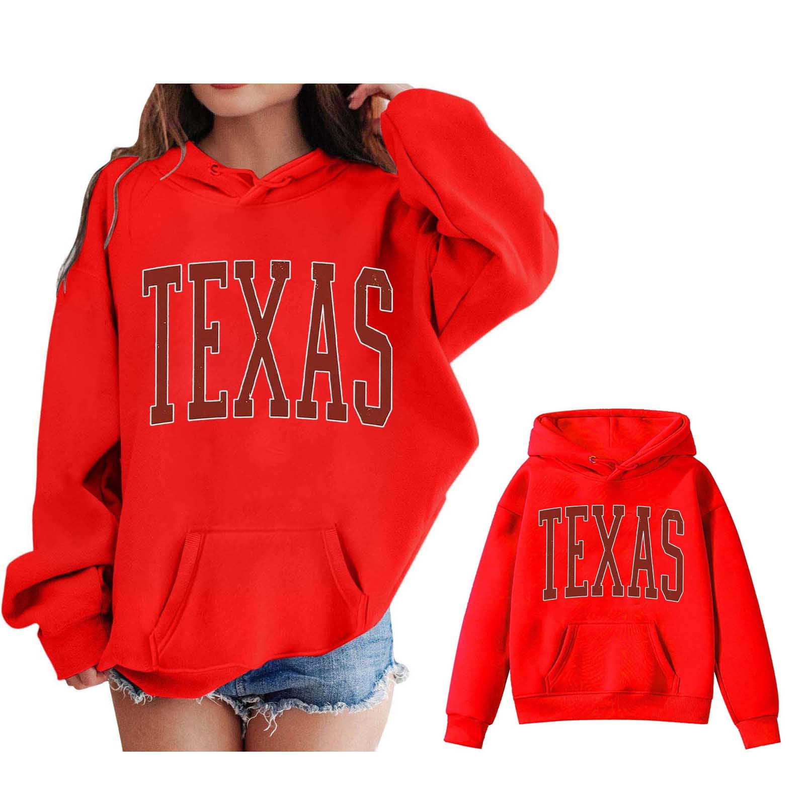 Hoodies for Girls Kids City Name Letter Print Red Hoodie Lightweight ...
