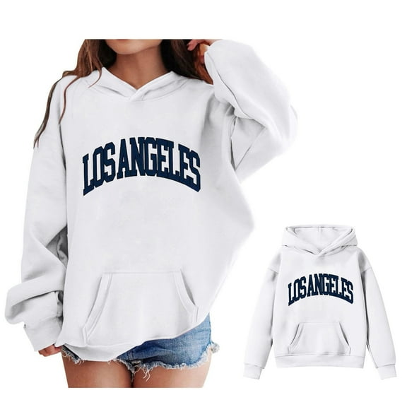Hoodies for Boys Kids City Name Letter Print White Hoodies Lightweight Long Sleeve Hoodies Winter Clothes Size 11-12 Years Girls Clothes