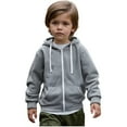 thumbnail image 1 of Hoodies for Girls Kids Grey Full Zip Up Hoodies Casual Long Sleeve Sweatshirts Winter Clothes Girls Sweatshirts Size 3-4 Years Boys Girls Fashion, 1 of 7