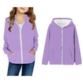 thumbnail image 1 of Hoodies for Girls Kids Purple Full Zipper Hoodies Casual Long Sleeve Sweatshirts Fall Clothes Girls Clothes13-14 Years Boys Girls Fashion, 1 of 4