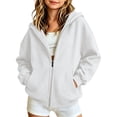 thumbnail image 1 of Hoodies for Girls Kids Zip up Sweatshirts OverSized Preppy Clothes Long Sleeve Baggy Pullover Y2k Jacket (White,3-4 Years), 1 of 6