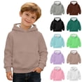thumbnail image 1 of Hoodies for Girls Long Sleeve Lightweight Pullover Unisex Waffle Hoodies Casual Loose Tops Girls Khaki Sweatshirt Size 3-14 Years, 1 of 6