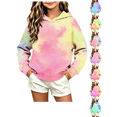 thumbnail image 1 of Hoodies for Girls Nelozsy Girls Gradient Color Hooded Sweatshirt Kids Long Sleeve Loose Pullover Hoodie For Fall Winter Pink 9-10 Years, 1 of 6