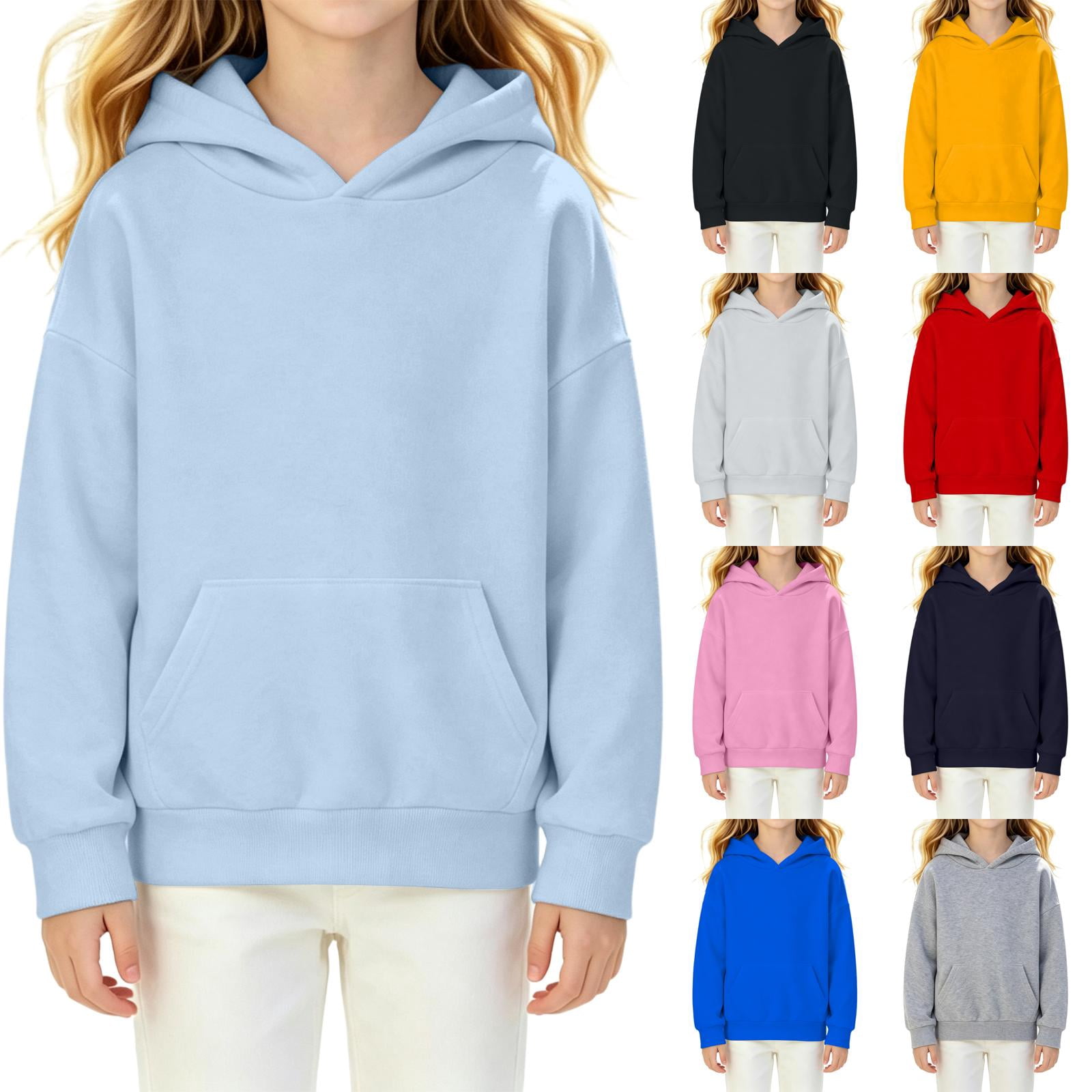 Hoodies for Girls Oversized Fleece Pullover Sweatshirt Hooded Top Teen ...
