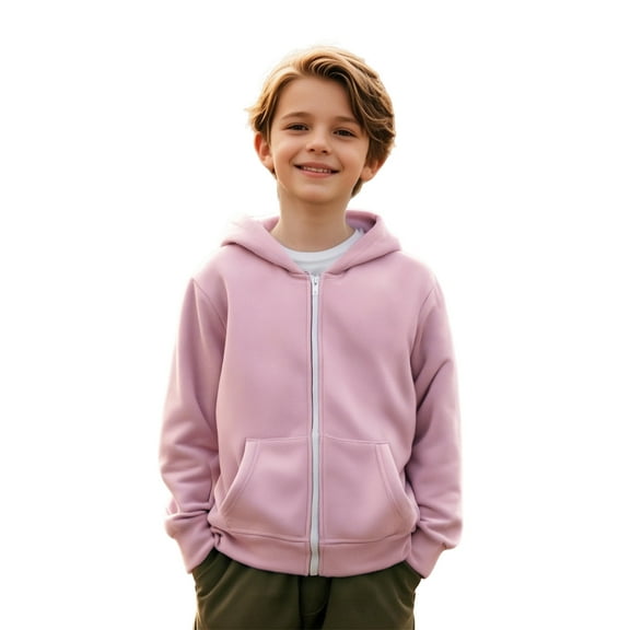 Hoodies for Girls Pink Full Zipper Hoodies Casual Long Sleeve Hoodies Winter Clothes Girls Size 6-7 Years Clothes Boys Girls Fashion