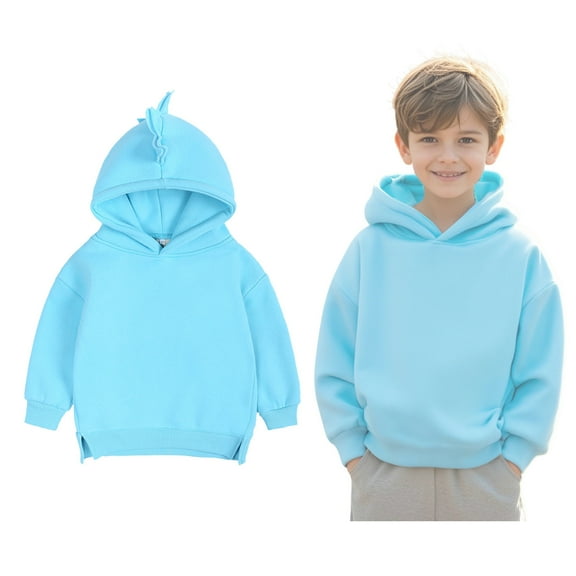 Hoodies for Girls Sky Blue Hoodie Long Sleeve Pullover Hoodie Sweatshirt Winter Clothes 9-12Months Boys Clothes Boys Girls Fashion