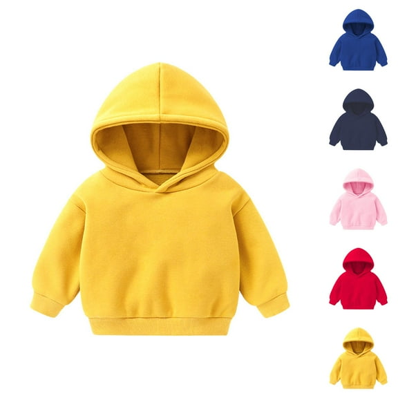 Hoodies for Girls Toddler Boys Girls Pullover Sweatshirt Children Solid Plus Babies Hooded Color Top Girls Tops Girls' Fashion