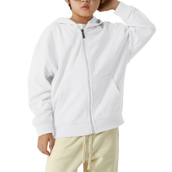 Hoodies for Girls White Hoodie Casual Long Sleeve Hoodies Fall Winter Clothes Little Girls Clothes Size 5-6 Years Boys Girls Fashion