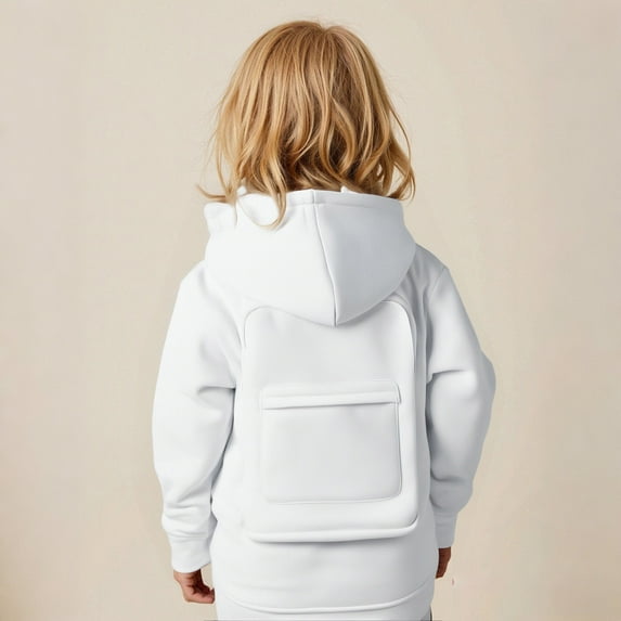 Hoodies for Girls White Zipper Back with Bag Hoodies Casual Long Sleeve Hoodie Sweatershirt Pullover Fall Clothes Little Girls Clothes 8-9 Years