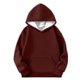 thumbnail image 1 of Hoodies for Kids Girls Boys Solid Soft Hooded Sweatshirt Oversized Teen Hoodie Loose Drop Shoulder Pullovers Top, 1 of 5