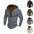 thumbnail image 1 of Hoodies for Men 2025 Fall Winter Color Block Long Sleeve Lace Up Hooded Sweatshirt Pullover Hoody Mens Hoodies, 1 of 5