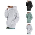 thumbnail image 1 of Hoodies for Men 2025 Fall Winter Long Sleeve Turtleneck Loose Hooded Sweatshirt with Pockets Pullover Mens Hoodies, 1 of 8
