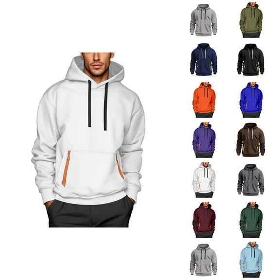 Hoodies for Men 2025 Long Sleeve Essentials Hooded Sweatshirt with Pockets Pullover Hoodie Mens Hoodies