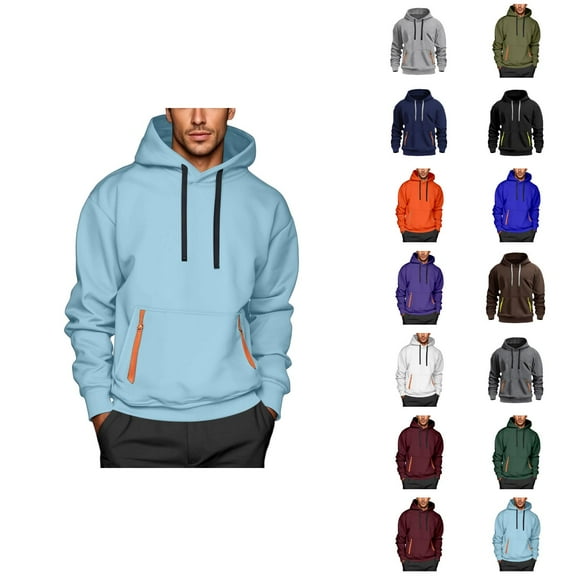 Hoodies for Men 2025 Long Sleeve Essentials Hooded Sweatshirt with Pockets Pullover Hoodie Mens Hoodies