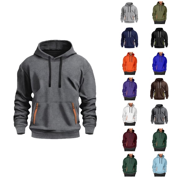 Hoodies for Men 2025 Long Sleeve Essentials Hooded Sweatshirt with Pockets Pullover Hoodie Mens Hoodies