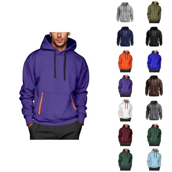 Hoodies for Men 2025 Long Sleeve Essentials Hooded Sweatshirt with Pockets Pullover Hoodie Mens Hoodies