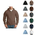 thumbnail image 1 of Hoodies for Men 2025 Long Sleeve Fleece Thickened Zip Up Hooded Sweatshirt with Pockets Jacket Hoodie Mens Hoodies, 1 of 5