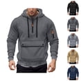thumbnail image 1 of Hoodies for Men 2025 Long Sleeve Half Zipper Essentials Hooded Sweatshirt with Pockets Pullover Hoody Mens Hoodies, 1 of 5
