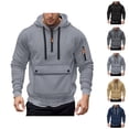 thumbnail image 1 of Hoodies for Men 2025 Long Sleeve Half Zipper Essentials Hooded Sweatshirt with Pockets Pullover Hoody Mens Hoodies, 1 of 5