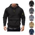 thumbnail image 1 of Hoodies for Men 2025 Long Sleeve Half Zipper Essentials Hooded Sweatshirt with Pockets Pullover Hoody Mens Hoodies, 1 of 5