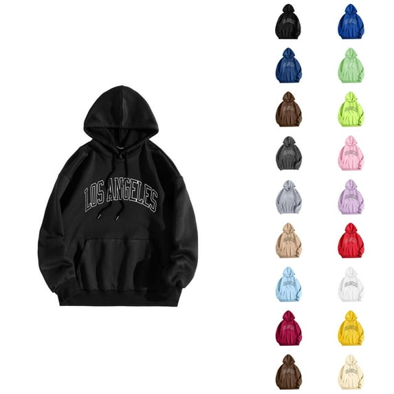Hoodies for Men 2025 Los Angeles Hoodie Fall Winter Long Sleeve Hooded Sweatshirt with Pockets Pullover Mens Hoodies