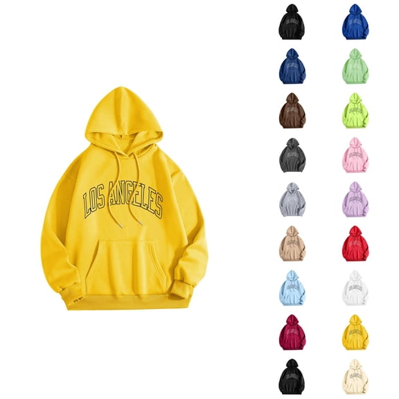 Hoodies for Men 2025 Los Angeles Hoodie Fall Winter Long Sleeve Hooded Sweatshirt with Pockets Pullover Mens Hoodies