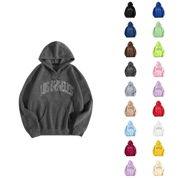 Hoodies for Men 2025 Los Angeles Hoodie Fall Winter Long Sleeve Hooded Sweatshirt with Pockets Pullover Mens Hoodies