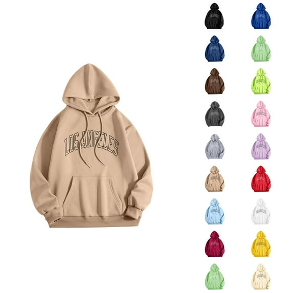 Hoodies for Men 2025 Los Angeles Hoodie Fall Winter Long Sleeve Hooded Sweatshirt with Pockets Pullover Mens Hoodies