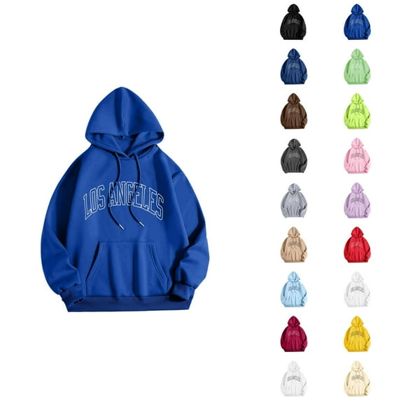 Hoodies for Men 2025 Los Angeles Hoodie Fall Winter Long Sleeve Hooded Sweatshirt with Pockets Pullover Mens Hoodies