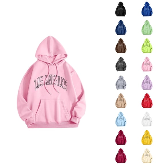 Hoodies for Men 2025 Los Angeles Hoodie Fall Winter Long Sleeve Hooded Sweatshirt with Pockets Pullover Mens Hoodies