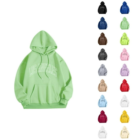 Hoodies for Men 2025 Los Angeles Hoodie Fall Winter Long Sleeve Hooded Sweatshirt with Pockets Pullover Mens Hoodies