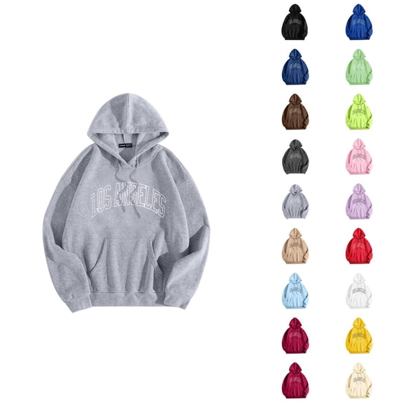 Hoodies for Men 2025 Los Angeles Hoodie Fall Winter Long Sleeve Hooded Sweatshirt with Pockets Pullover Mens Hoodies