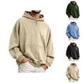 thumbnail image 1 of Hoodies for Men 2026 Fall Winter Long Sleeve Casual Washed Vintage Hooded Sweatshirt with Pockets Mens Pullover Top, 1 of 5