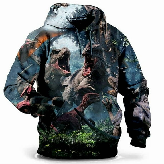 Hoodies for Men 3D Print Animal Cartoon Graphic Sweatshirt Pocket Pullover Hoodie Long Sleeve Tops for Teens Multicolor A XXL