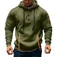 thumbnail image 1 of Athletic Hoodies for Men with Multi-Pockets Fleece Lined Long Sleeve Sweatshirts Button Pullover Solid Color Thermal Warm Workout Hoodie Tops, 1 of 5
