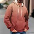 thumbnail image 1 of Hoodies for Men Casual Fall Winter Outfit Essentials Gradient Color Long Sleeve Drawstring Sweatshirt with Pocket (XL, Pink), 1 of 5
