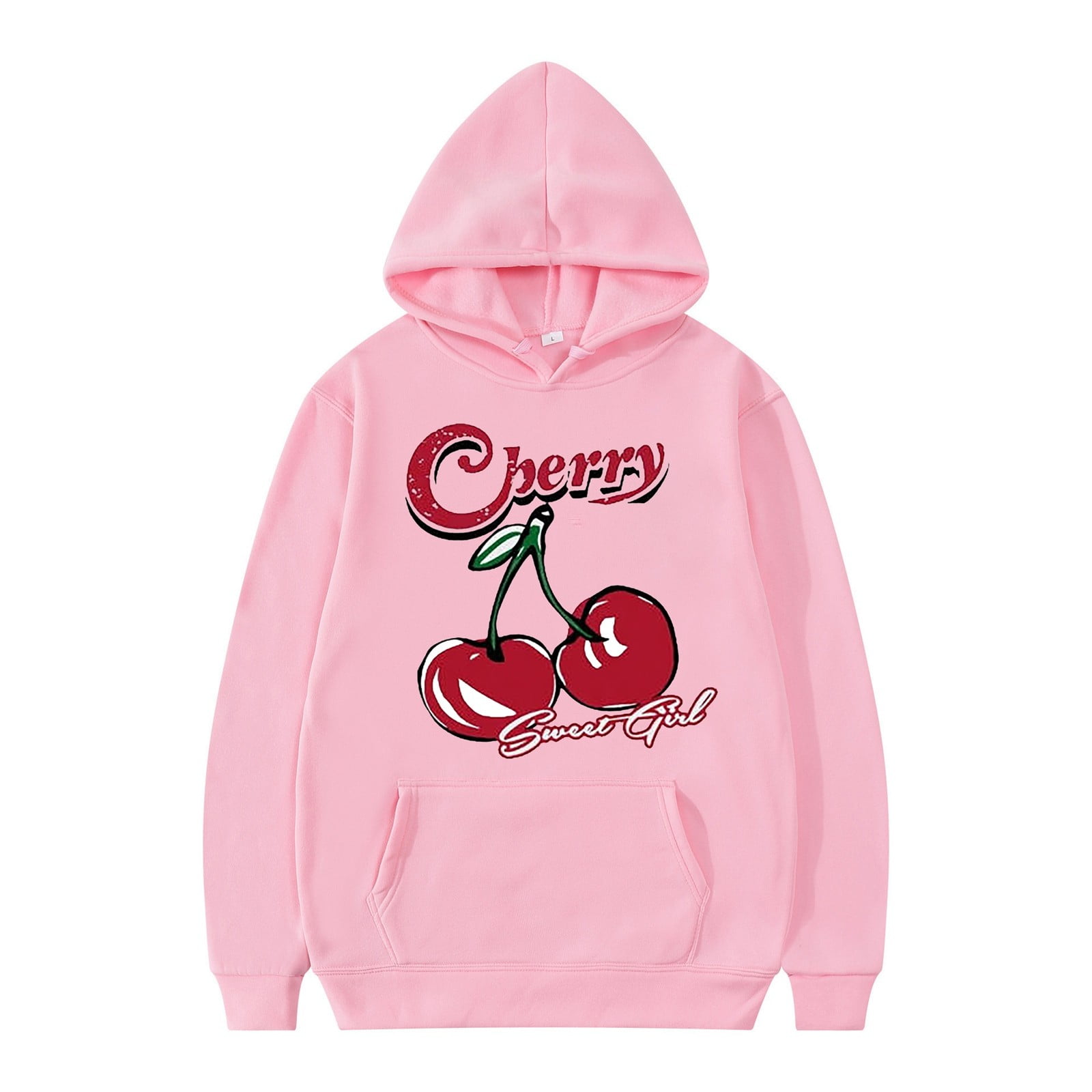 Hoodies for Men Cherry Pattern Pullover Long Sleeve Drawstring Casual ...