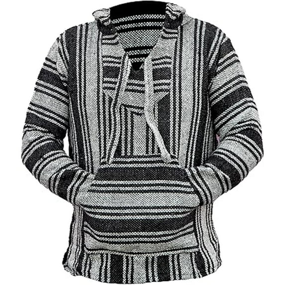 Hoodies for Men Classic Fit Wide Stripes Long Sleeve Tribal Style Hoodie with Pocket Everyday Hoodies Men