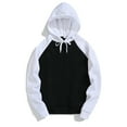 thumbnail image 1 of Hoodies for Men Color Block Hooded Sweatshirt with Pocket Men Sweatshirt Color Black Size L, 1 of 6