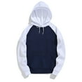 thumbnail image 1 of Hoodies for Men Color Block Hooded Sweatshirt with Pocket Men Sweatshirt Color Navy Size M, 1 of 7