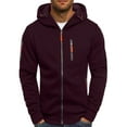 thumbnail image 1 of Hoodies for Men Full Zip Up Lightweight Long Sleeve Hooded Jackets with Zipper Pockets Fashion Sports Casual Workout Tops, 1 of 4