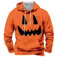 thumbnail image 1 of Hoodies for Men Halloween Pumpkin Pullover Long Sleeve Hooded Sweatshirt Casual Fall Winter Daily Wear Loose Comfortable Mens Sweatshirts Orange XL, 1 of 3