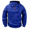 thumbnail image 1 of Hoodies for Men,Hooded Sweatshirt Loose Comfortable Zippered Raglan Sleeves Large Pockets for Daily Use,Sweatshirt,01 Blue,L, 1 of 3