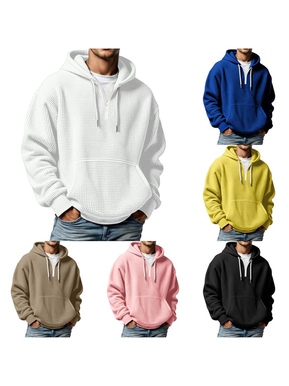 Hoodies for Men Hooded Sweatshirt with Front Zipper Pocket for Everyday Casual Comfort and Layering Flexibility 3XL