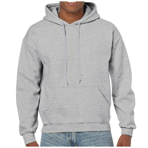 Hoodies for Men Hoodie Long Sleeve Pullover Drawstring Sweatshirts with Kanga Pocket Light Gray L